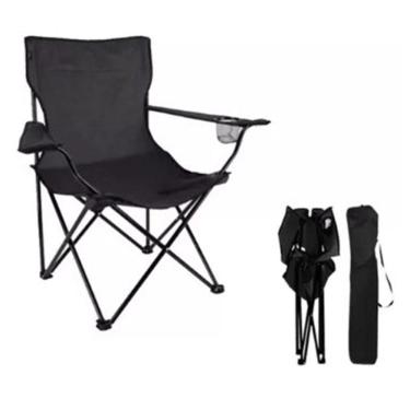 Imagem de Cadeira Camping Pesca Dobrável - Preto