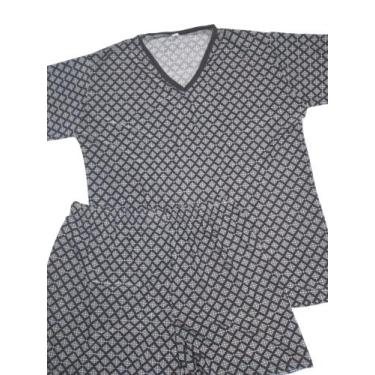 Imagem de Pijama MASCULINO Adulto Curto CONFORTO Pijamas, Cinza, G (44/46)