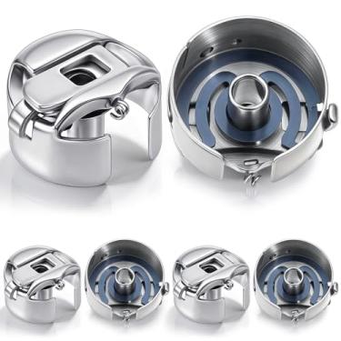 Imagem de Zhehao 6 peças de estojos de bobina de bordado industriais pequenos tamanho L padrão para máquina de costura de bordado, compatível com Barudan Melco SWF Tajima Ricoma