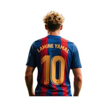 Imagem de Camisa De Futebol Familiar Combinando Com Listras Vermelhas E Azuis E 