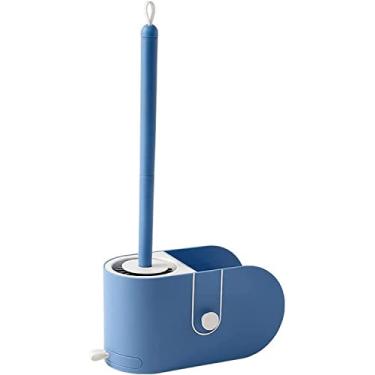 Imagem de Conjunto de escova de vaso sanitário com suporte, cabeça de escova de silicone macio, caixa de armazenamento de vaso sanitário durável acessórios de banheiro suporte de escova de banheiro (B) (B)