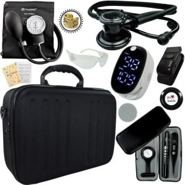 Imagem de Kit Enfermagem Aparelho De Pressao Estetoscopio Duplo Bic - Love Saude