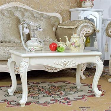 Imagem de U5GAAALPPQ9 Sala de estar simples casa estilo americano mesa pequena sofá europeu armário lateral pequena mesa quadrada mesa de centro mesa lateral (cor: 60 x 60 x 56 cm 3) (80 x 40 x 43,5 cm 13)