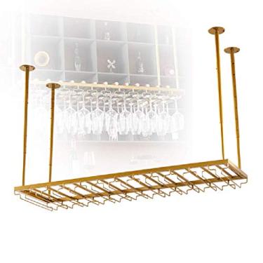 Imagem de Suporte para copos de vinho, restaurante, bar, P, cozinha, pendurado, taça, suporte de vidro, garrafa de vinho, flutuante, altura ajustável, suporte de copo de cabeça para baixo, 120 x 35