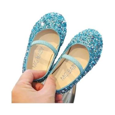Imagem de Sapatos De Princesa Com Lantejoulas E Cristais Para Meninas, Solado Ma