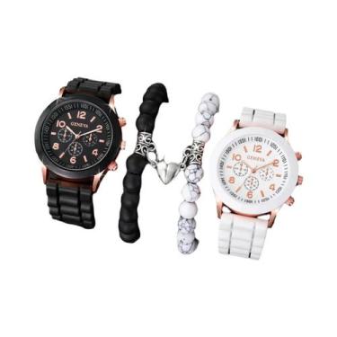 Imagem de Conjunto De Relógios Femininos Para Casal 4 Peças: Relógios De Pulso C