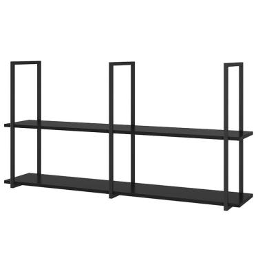 Imagem de Prateleira Decorativa Multiuso Grande Estilo Industrial Loft D09 Preto - Mpozenato