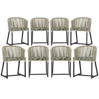 Imagem de 8 Cadeiras De Jantar área Noronha Preta E5 Trama Original Rami