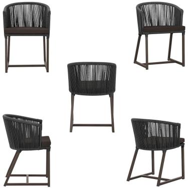 Imagem de Mesa Com 4 Cadeiras E Noronha Estofado 9 Trama Original Preto