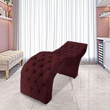 Imagem de Maca Estofada Estética Cílios Salão Spa Suede Nicole Cor:bordô