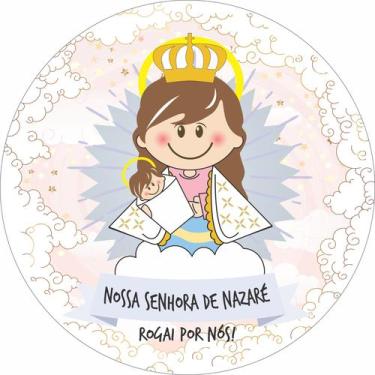 Imagem de Painel de Lona Redondo Santinhos Católicos Nossa Senhora de Nazaré - F