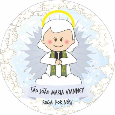 Imagem de Painel de Lona Redondo Santinhos Católicos São João Maria Vianney - Fa
