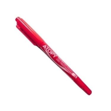 Imagem de Kit 2 Unidades Caneta Marcador Permanente Ponta Dupla Vermelha 0.5/1.0