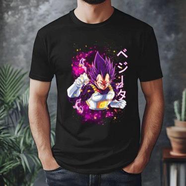 Imagem de Camiseta Anime Dragon Ball Vegeta Cabelo Roxo 100% Algodao - NoBrand, 