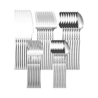Imagem de Conjunto De Talheres De Aço Inoxidável 20 30 40 Peças Faca Garfo Colhe