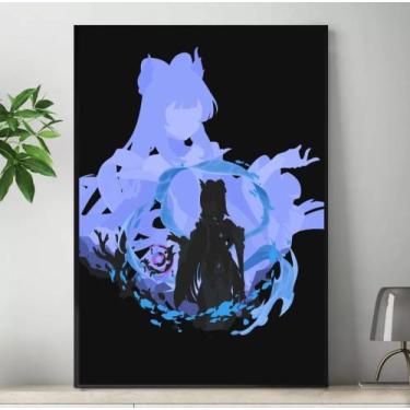 Imagem de Quadro Genshin Impact Personagens Placa Decorativa Game Anime MDF 20x2