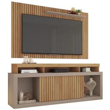 Imagem de Rack Bancada com Painel para Tv 65 Pol. Ripado Krome C01 Buriti/Fendi 