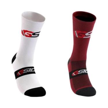 Imagem de Meias De Ciclismo Brancas E Pretas Até O Joelho, Compressão Para Bicic