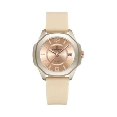 Imagem de Relógio De Moda Feminino NAVIFORCE 7107 Com Pulseira De Silicone, 5ATM