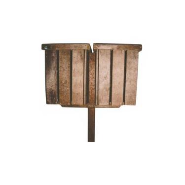 Imagem de Lixeira Dupla Quadrada Madeira Plástica 45L Cada Cesto 32x68x150cm - L