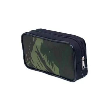 Imagem de Estojo Masculino Escolar Camuflado C/ Borda Exército - JKF - JKF Estoj