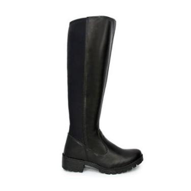 Imagem de Bota Montaria Feminina Cano Alto Elástico Design Boiadeira Moda Outono Inverno Bico Redondo-Feminino