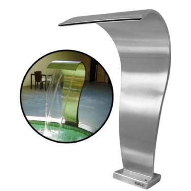 Imagem de Cascata Para Piscina 70x38 Cm Aço Inox Naja Média 70cm Novo Espaço