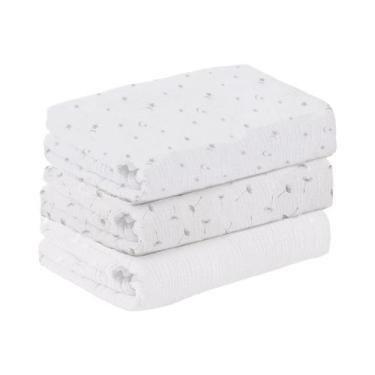 Imagem de 3 Pçs/set Macio Respirável Bebê Receber Cobertor Musselina Swaddle Cob