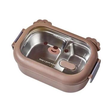 Imagem de Lancheira Portátil De Aço Inoxidável Com Estampa De Urso De Desenho An