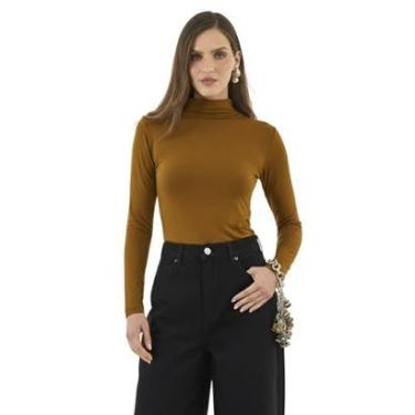 Imagem de Blusa Colcci Slim Manga Longa Marrom Feminina-Feminino