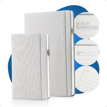 Imagem de Kit Caderneta Anotação A5 A6 Executiva Pauta Suporte Caneta - Hxt, Cin