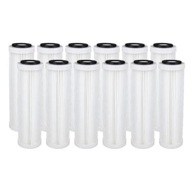Imagem de Kit 12 Refil Filtro Plissado Lavável 9 3/4'' X 2 1/2 5 Micra Cor Branc