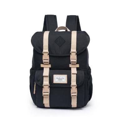 Imagem de Mochila Bolsa Guelph Moda Feminina Reforçada Preta, U, PRETO