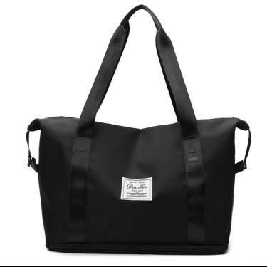 Imagem de Bolsa De Viagem Multifuncional Dobrável De Grande Capacidade Impermeável Bolsa Para Viagem Bolsa Viagem Preto