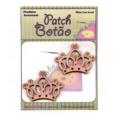 Imagem de Botton Patch Coroa Rosa 2493 - 2 Unid - Cantinho da Arte