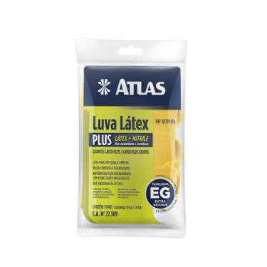 Imagem de Luva Látex Multiuso Plus Atlas Amarela M - G - EG, EG