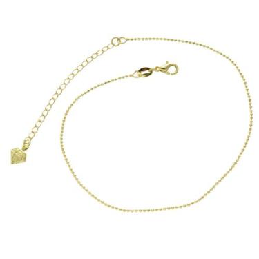 Imagem de Tornozeleira Com Corrente De Bolinha PRI Style Folheada A Ouro 18K Ant