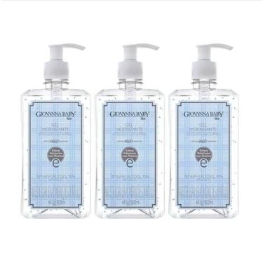 Imagem de Kit Giovanna Baby Álcool Gel Blue 3 unid 500ml