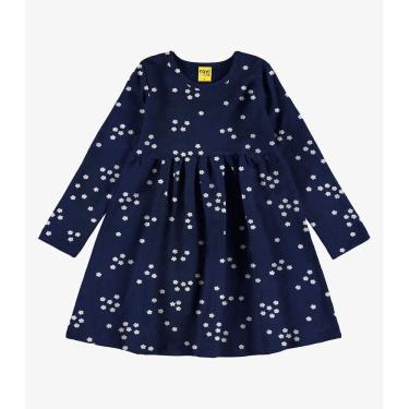 Imagem de Vestido em Molecotton Peluciado Rovi Kids Azul
