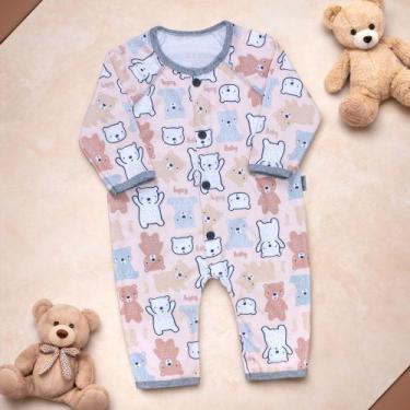 Imagem de Macacão Estampado Ursinhos Baby Bege - Suavidade Total Cor:BegeTamanho