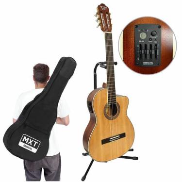 Imagem de Violão Eletrico Acústico Com Equalizador Nylon Cutway 39" Abeto Xlr P1