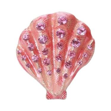 Imagem de Broche De Estrela-do-mar Esmaltado Unissex Feminino Com Pérola E Conch