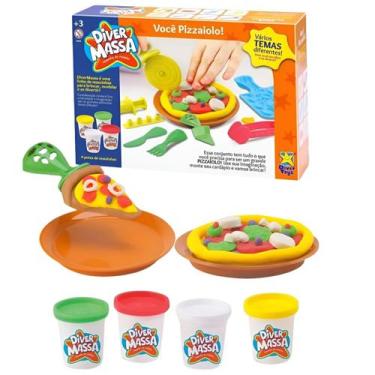 Imagem de Massinha de Modelar Pizzaria divertida 4 massinhas Divertoys