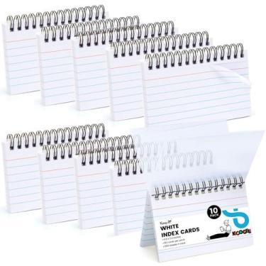 Imagem de Cartões de índice Koogel 500PCS Ruled Flash Cards com capas duplas