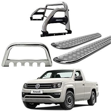 Imagem de Kit Quebra Mato+Estribo CHAPA+Santo ANT.H2 AMAROK CS CROMO