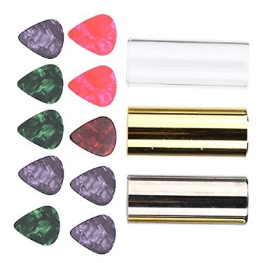 Imagem de linxiaojix Picareta de violão para celuloide, barra deslizante de vidro transparente som tom sedoso guitarra tocando acessórios para guitarras portamento para guitarras acústicas