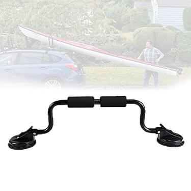 Imagem de YANIWAX Assistente de carga de rolo de sucção para barco, suporte de elevação para carregador de rolos de caiaque de liga de alumínio com ventosas resistentes Suporte de ventosa de caiaque para montagem no topo do carro de viagem (preto)