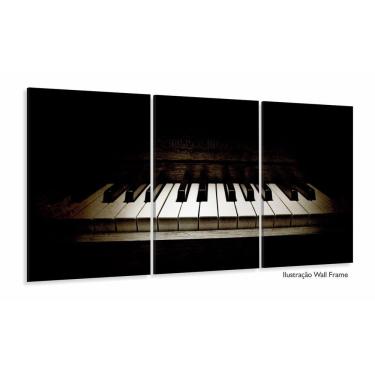 Imagem de Quadro Decorativo Piano Retro Música Com Tela De Tecido