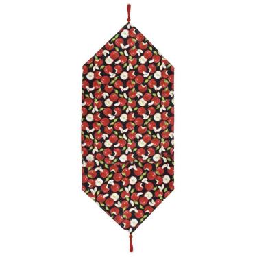 Imagem de Caminho De Mesa Estampado 1,00m X 46cm Tecido Misto Maçã