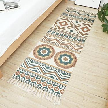 Imagem de Tapete corredor de cozinha tapetes de corredor de fazenda com borlas lavável tecido tribal tapete de acento para pia de cozinha/sala de estar/quarto 61 x 180 centímetros